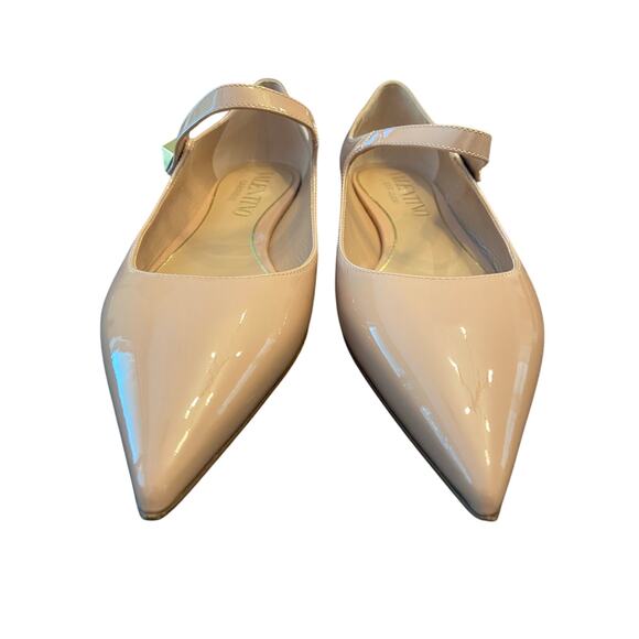 Valentino Garavani Patent Leather Pointed Toe Ballet Flats Ballerina IVORY 7/37 - Picture 5 of 13